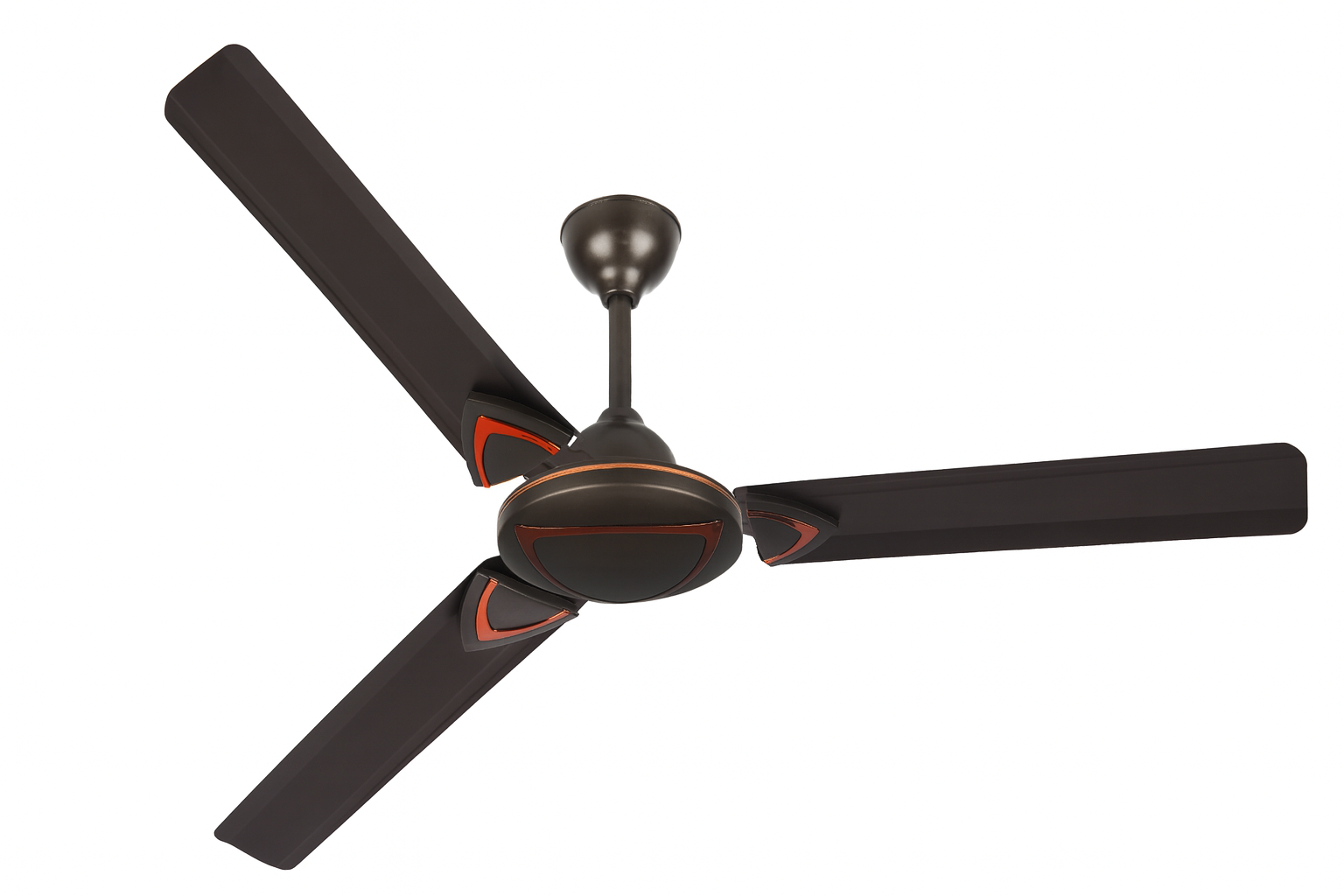 Modern Ceiling Fan with Orange Accents